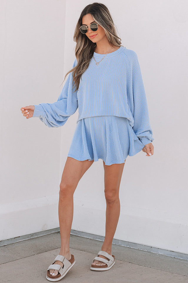 Casual Knit Skirt Set