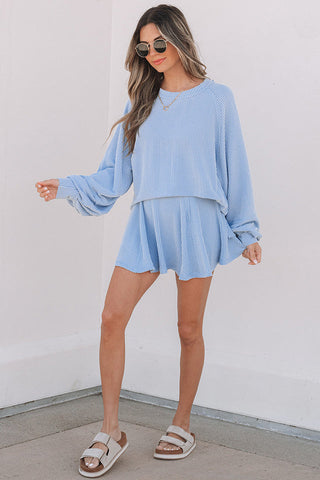 Casual Knit Skirt Set