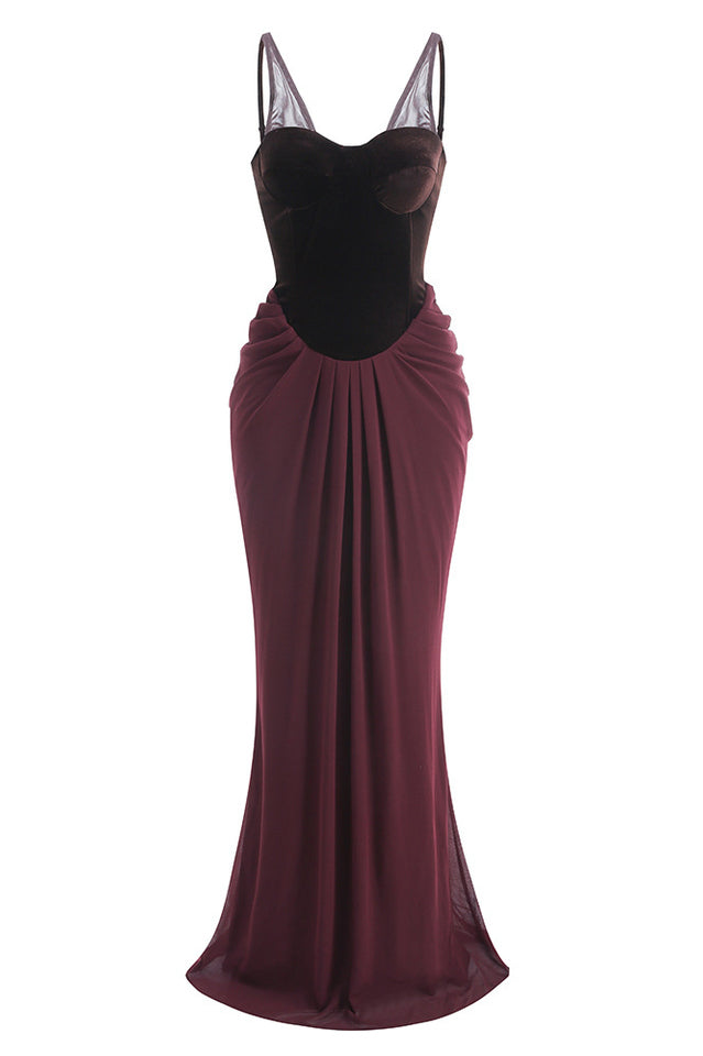 Velvet Corset Maxi Dress