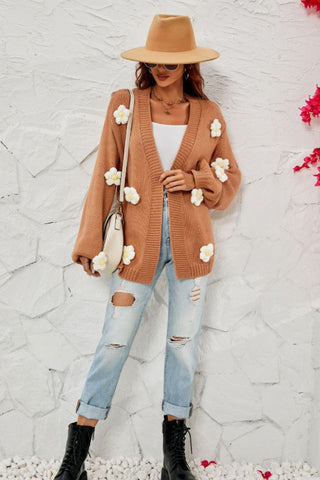 Fall In Daisy Oversized Knit Cardigan