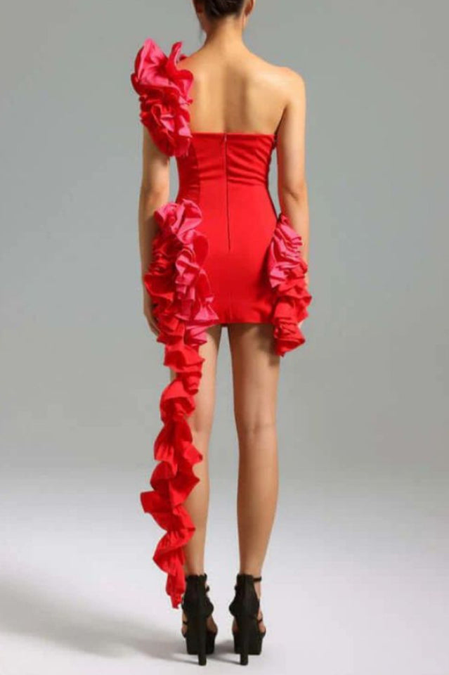 Selma One Shoulder Ruffled Mini Dress