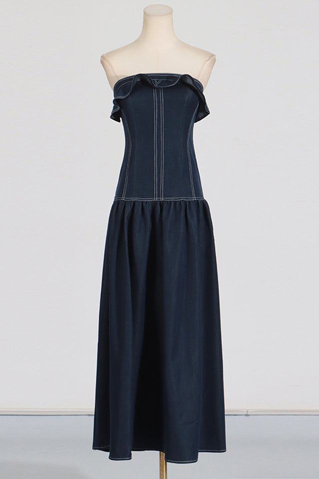 Denim Jumpsuit With Waistband