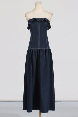 Denim Jumpsuit With Waistband