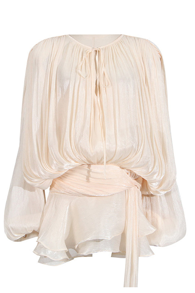 Ruffled Mini Dress With Flowing Silhouette