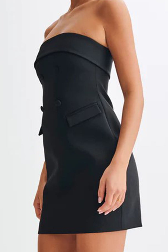 Abbie Strapless Suiting Mini Dress
