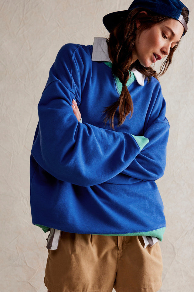 Contrast Dropped Shoulder Sweatshirt