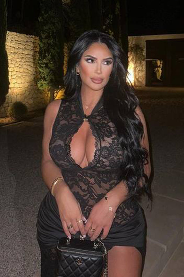 Lace Keyhole Maxi Dress