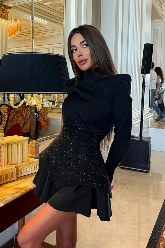 Keilani Red Long Sleeve Mini Dress