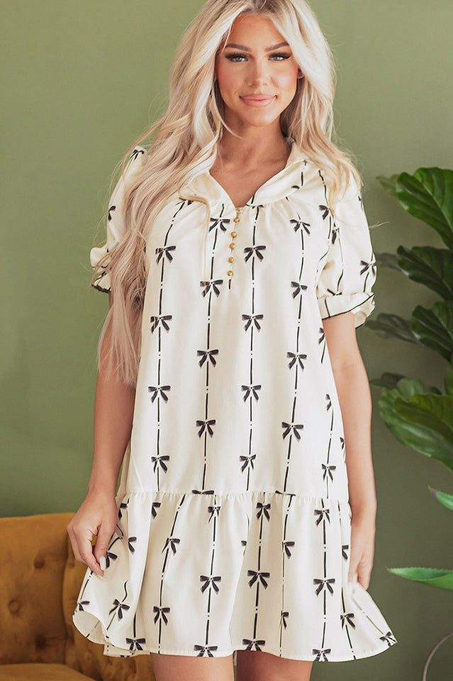 Grace Frill Bow Mini Dress