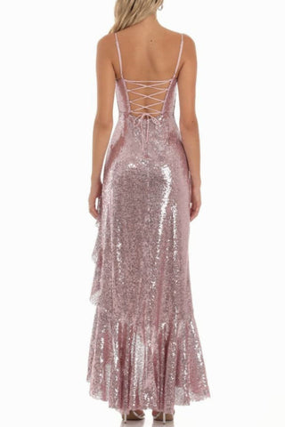 Sequin Ruffle Dress
