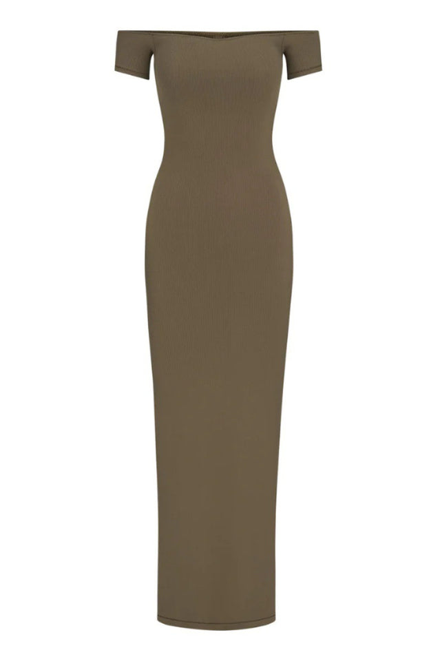 SKIMS Soft Lounge Off-Shoulder Slip Dress