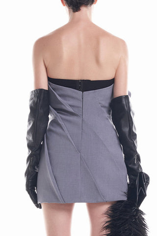 Flower Strapless Ruch Mini Dress