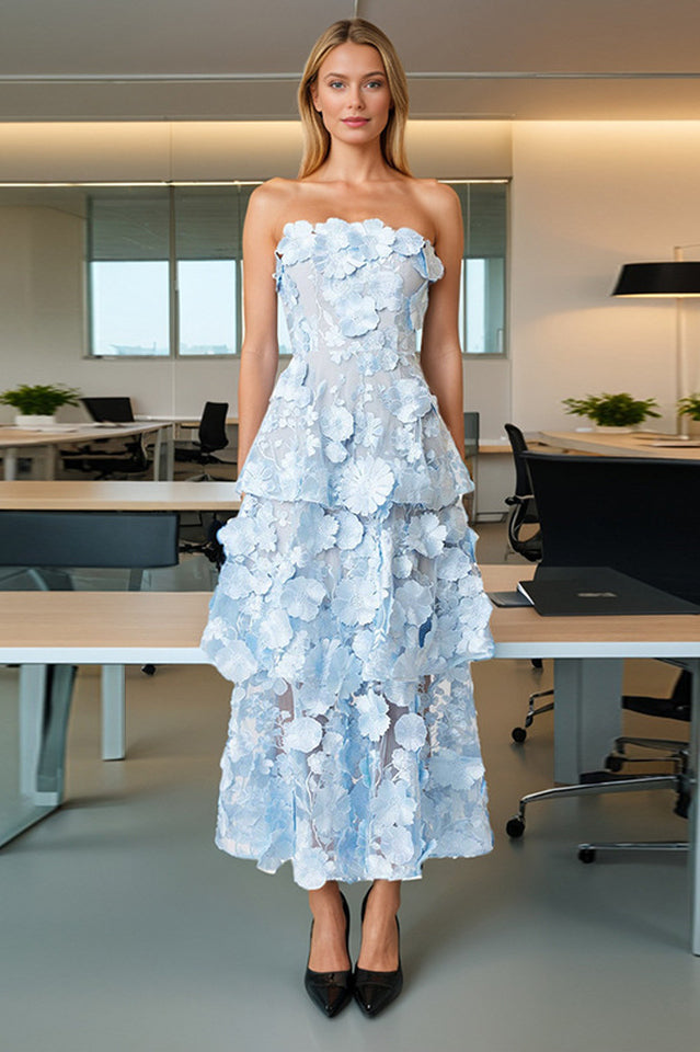 Selene Maxi Tiered 3D Dress