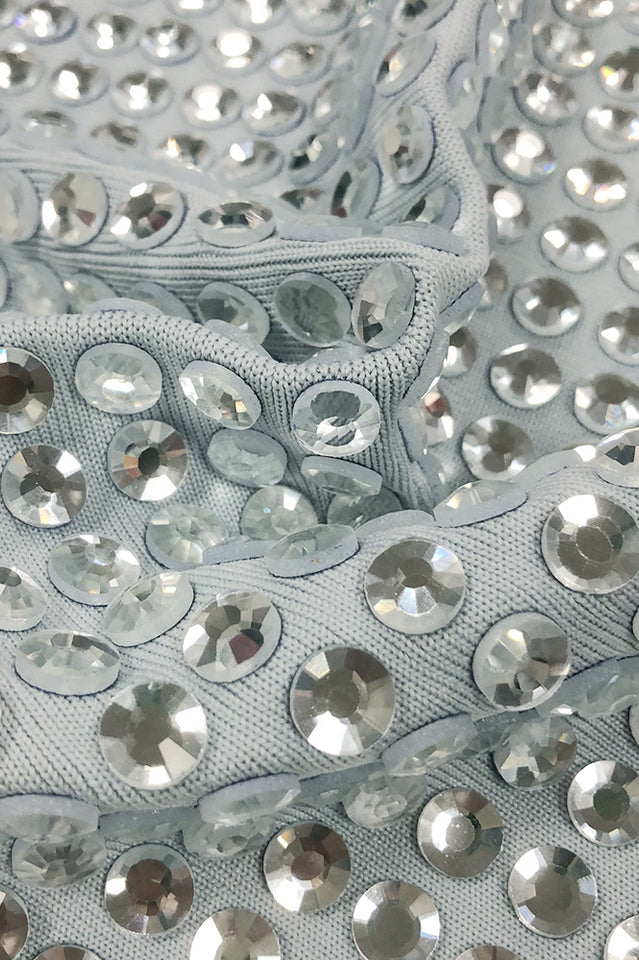 Shiny Stone Embellished Short Dress
