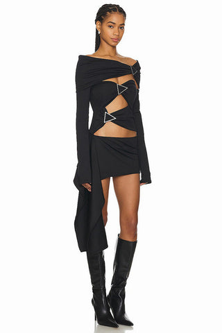 Sarah Embellished Off Shoulder Dress