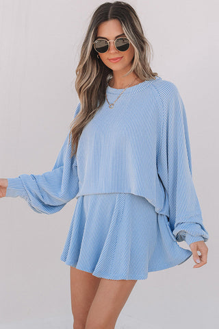 Casual Knit Skirt Set