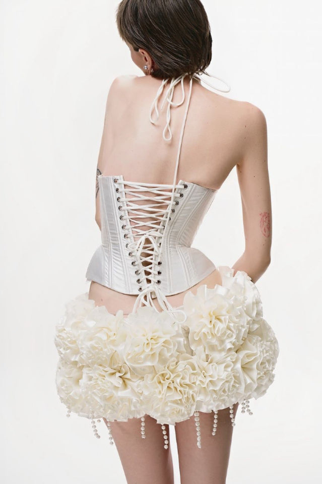 Halter Floral Corset Two Piece Dress