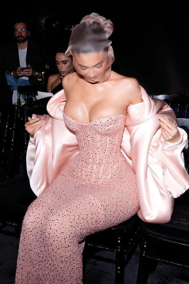 Strapless Sequin Corset Maxi Dress