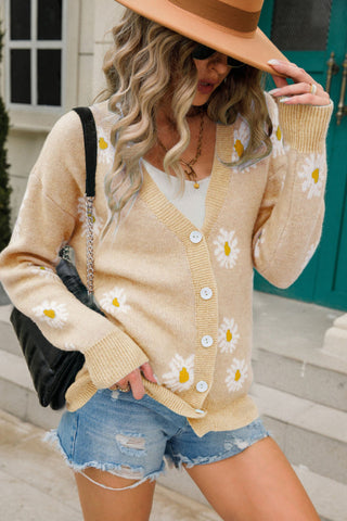 Floral Print Long Sleeve Sweater