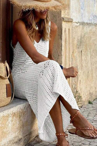 Hollow Out Sleeveless Sweater Dress