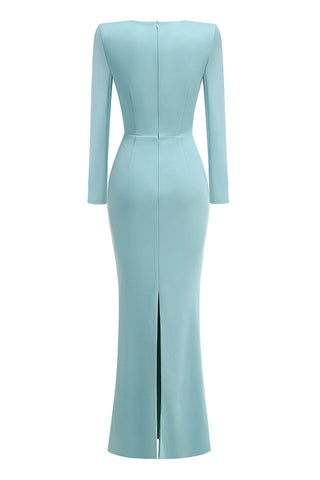 Pleated Sweetheart Bodycon Maxi Dress