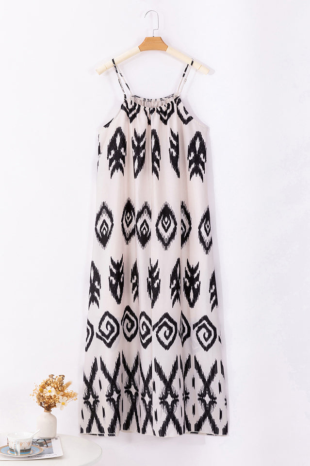 Printed A-Line Maxi Dress