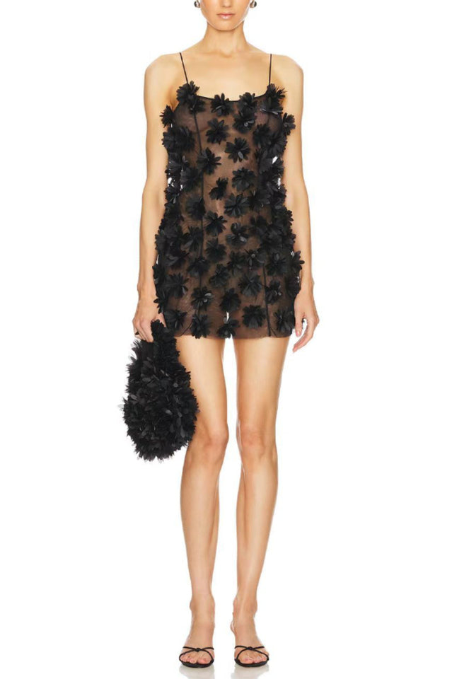 Floral Detail Mesh Dress