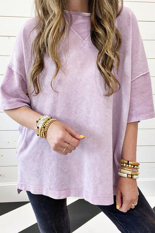 Drop Sleeve Patchwork Plus Tee