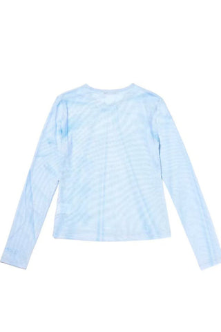 OPEN YY Ribbon Print Mesh Top