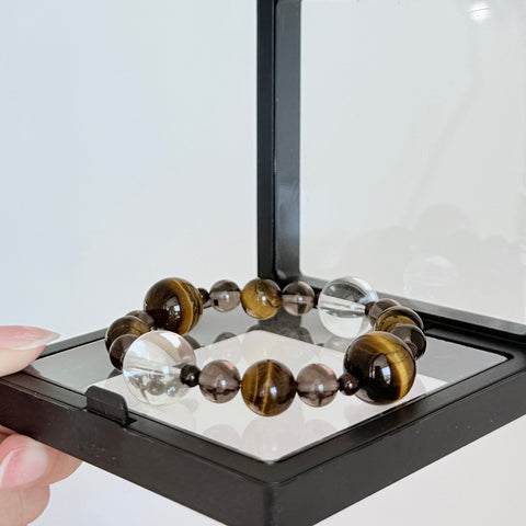Tiger's Eye & Smoky Quartz Protection Bracelet