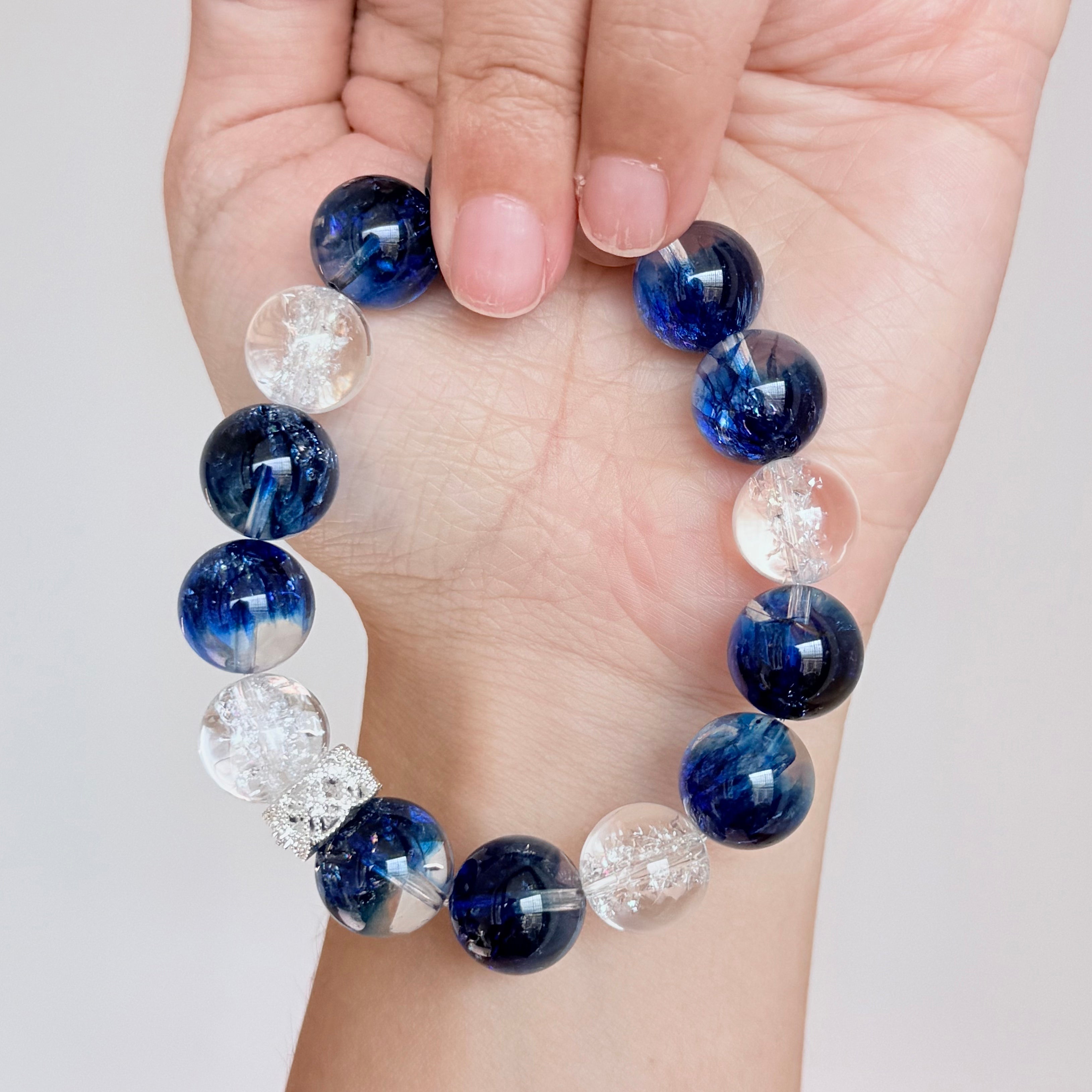 Kyanite & Clear Quartz Crystal Bracelet