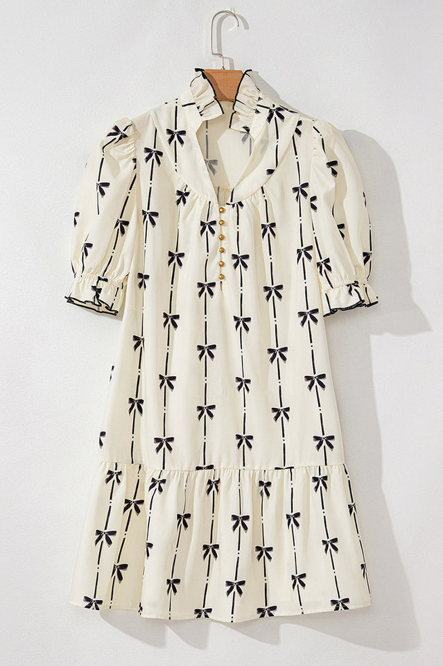 Grace Frill Bow Mini Dress