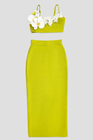 Floral Detail Two Piece Maxi Dress