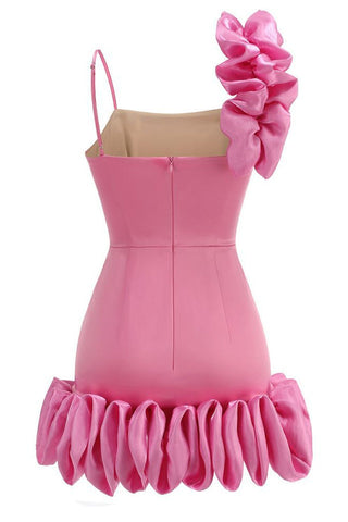 Andrea Flower Trim Strap Mini Dress