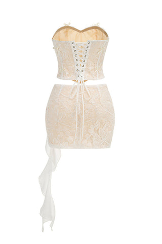 Strapless Lace Corset Dress Set