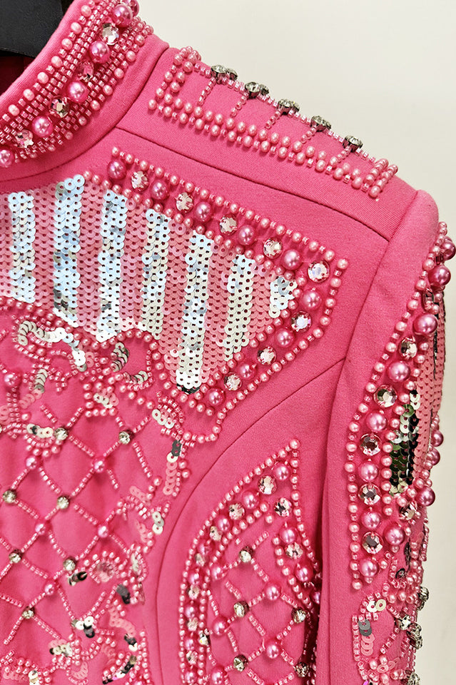 Long Sleeve Sequin Embellished Dress