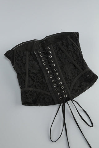 Strapless Lace Corset A Line Dress