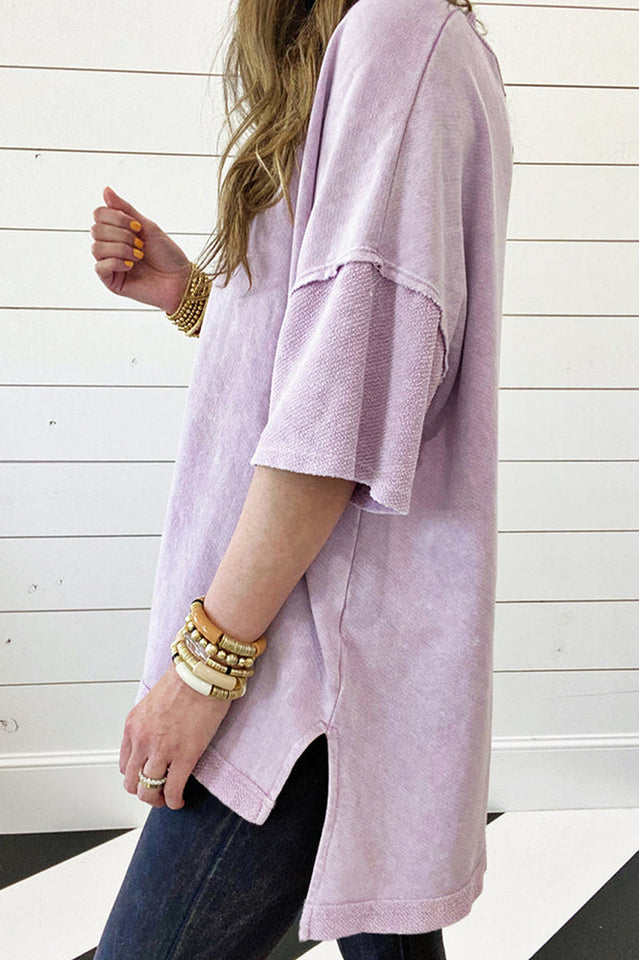 Drop Sleeve Patchwork Plus Tee