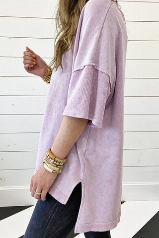 Drop Sleeve Patchwork Plus Tee