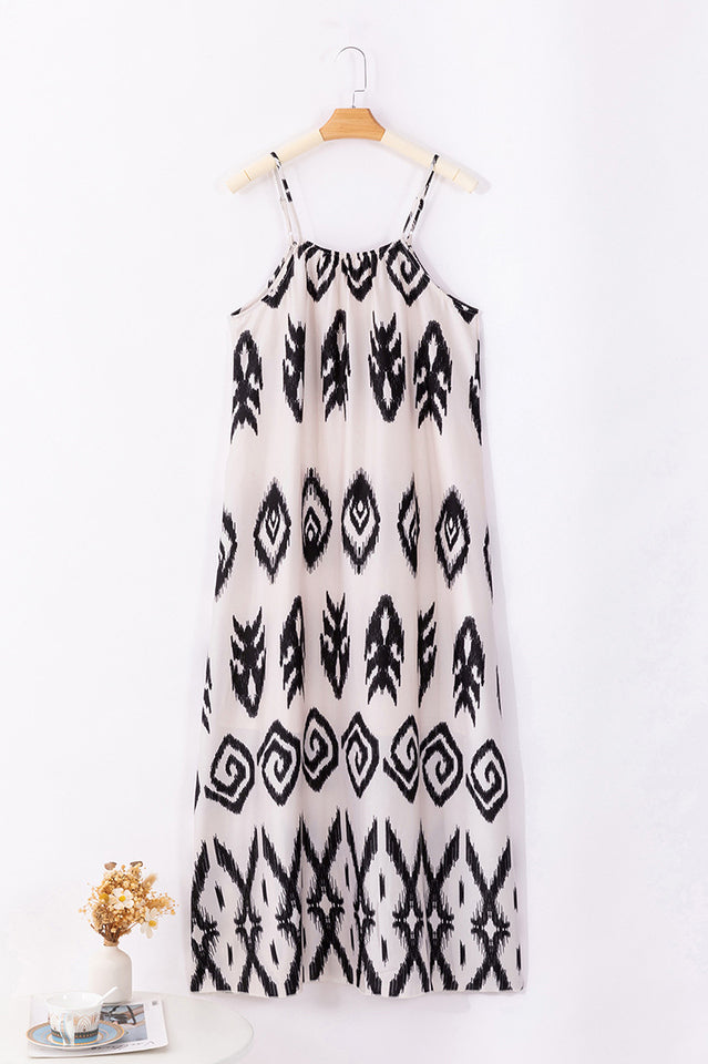 Printed A-Line Maxi Dress