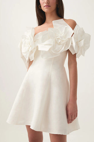 Chabela Flower Off-Shoulder Mini Dress