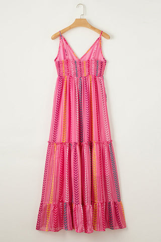 Printed Surplice Maxi Cami Dress