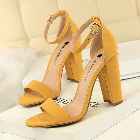 Women's Simple Thick And Nightclub Strap Heels