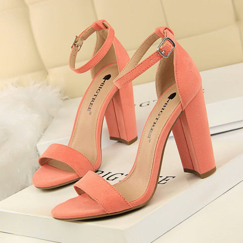 Women's Simple Thick And Nightclub Strap Heels