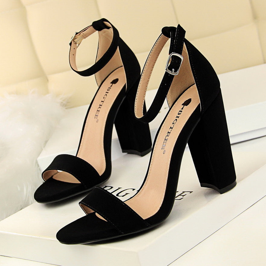 Women's Simple Thick And Nightclub Strap Heels