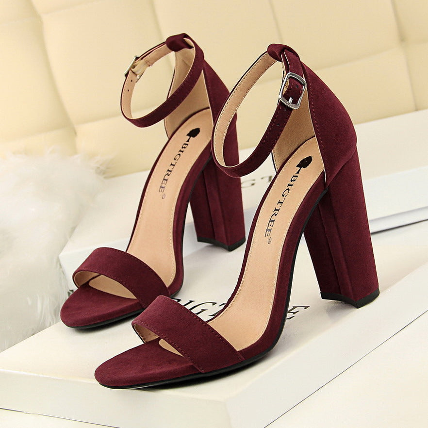 Women's Simple Thick And Nightclub Strap Heels