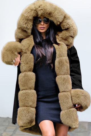 Abrigo de cachemira con cuello de lana