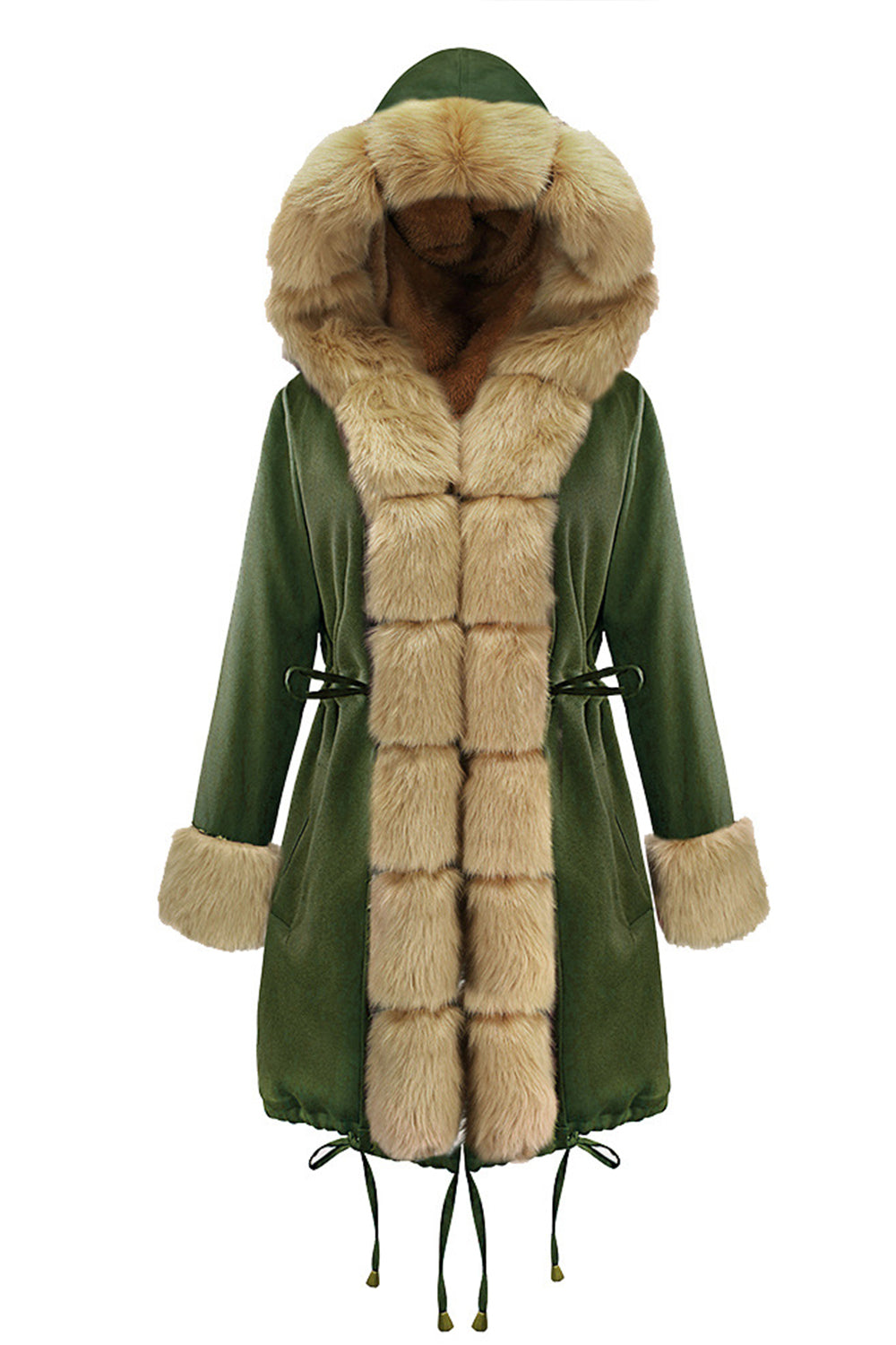 Abrigo de cachemira con cuello de lana