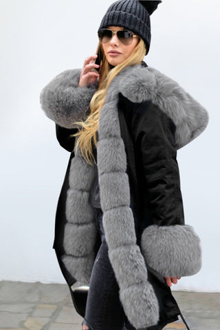 Abrigo de cachemira con cuello de lana