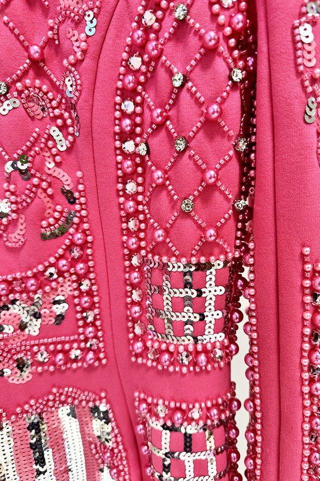 Long Sleeve Sequin Embellished Dress